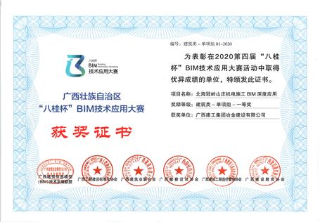 喜訊！公司榮獲“八桂杯”BIM技術(shù)應(yīng)用大賽一等獎