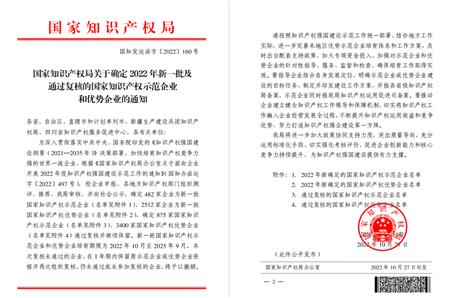 冶建公司榮獲國家級知識產(chǎn)權優(yōu)勢企業(yè)稱號